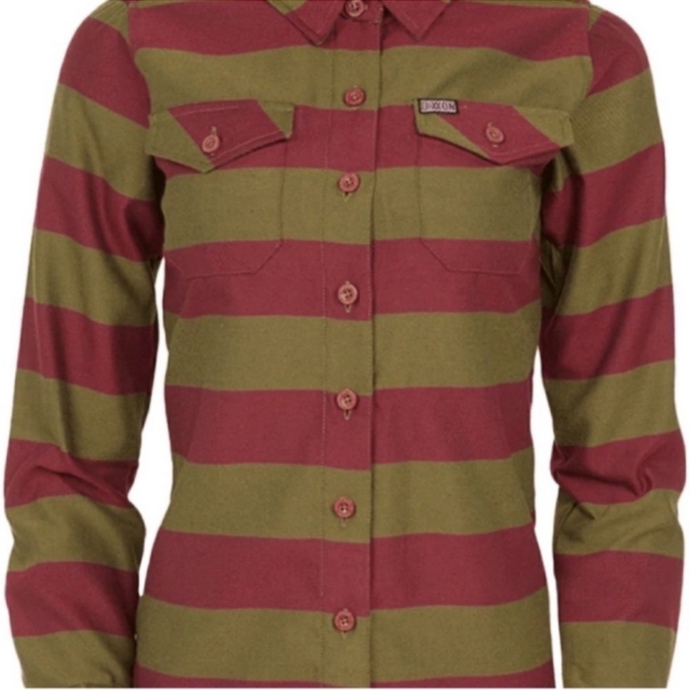 DIXXON THE KRUEGER FLANNEL Sz M Green Maroon